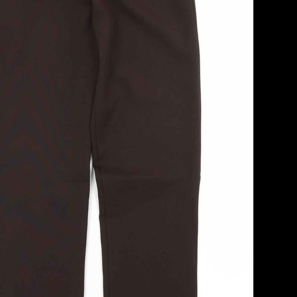 Preworn Womens Brown  Polyester Trousers  Size 12 L28 in Regular
