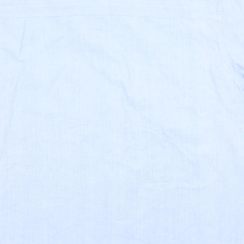 Preworn Womens Blue  Cotton Basic Button-Up Size L Collared