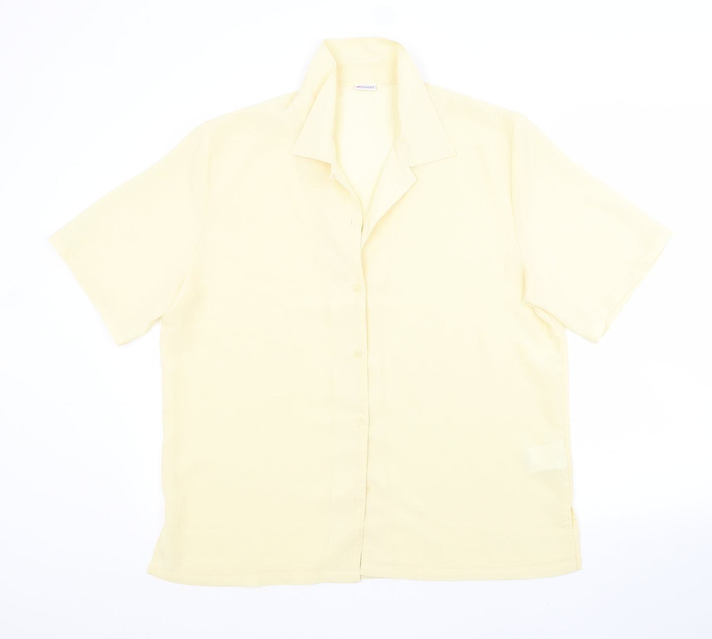 Damart Womens Yellow  Polyester Basic Button-Up Size 18 Collared