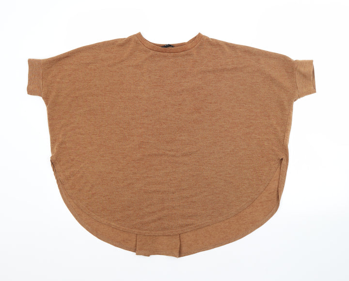 River Island Womens Brown Crew Neck Polyester Pullover Jumper Size 8