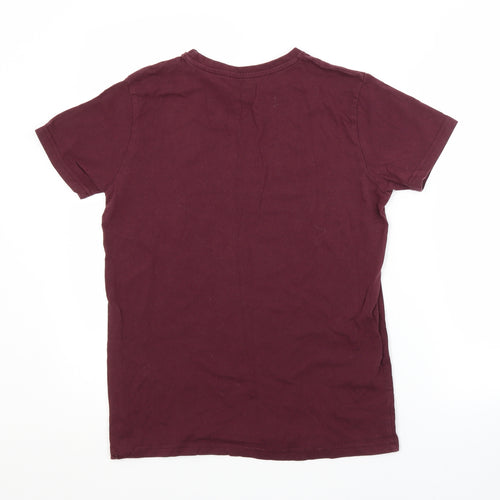 Primark Boys Purple  Cotton Basic T-Shirt Size 12-13 Years Crew Neck
