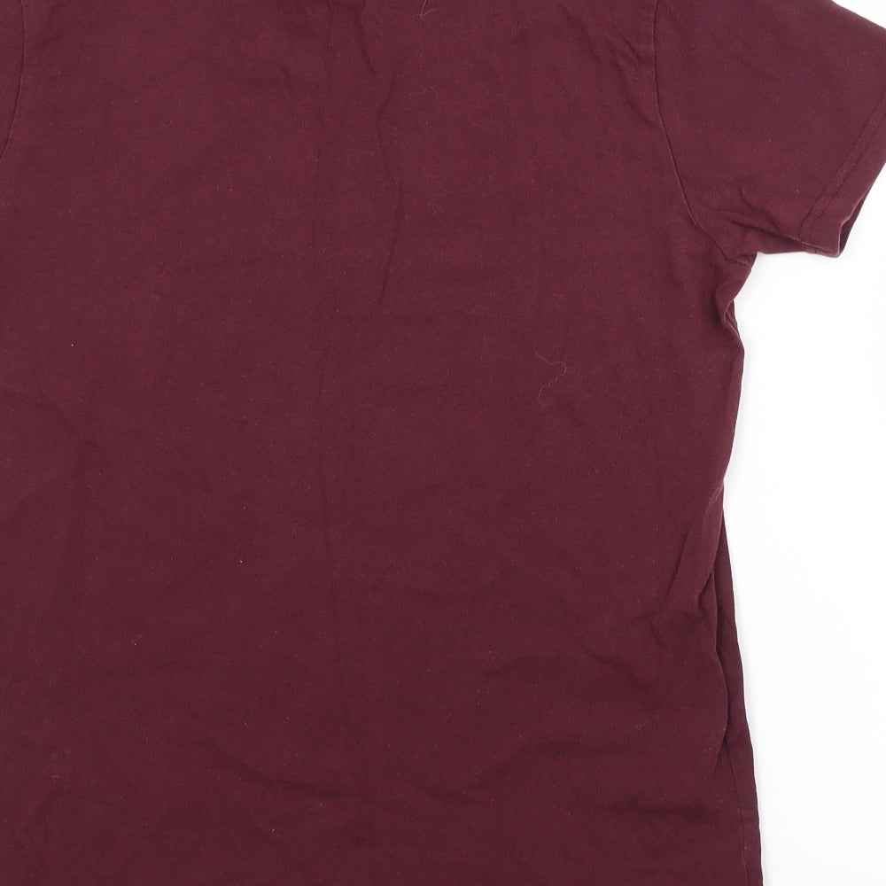 Primark Boys Purple  Cotton Basic T-Shirt Size 12-13 Years Crew Neck