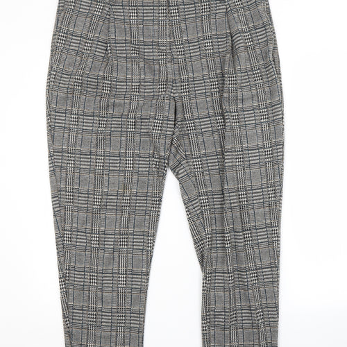 George Womens Grey Check Polyester Trousers  Size 16 L25 in Regular