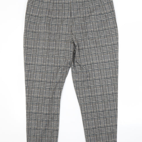 George Womens Grey Check Polyester Trousers  Size 16 L25 in Regular