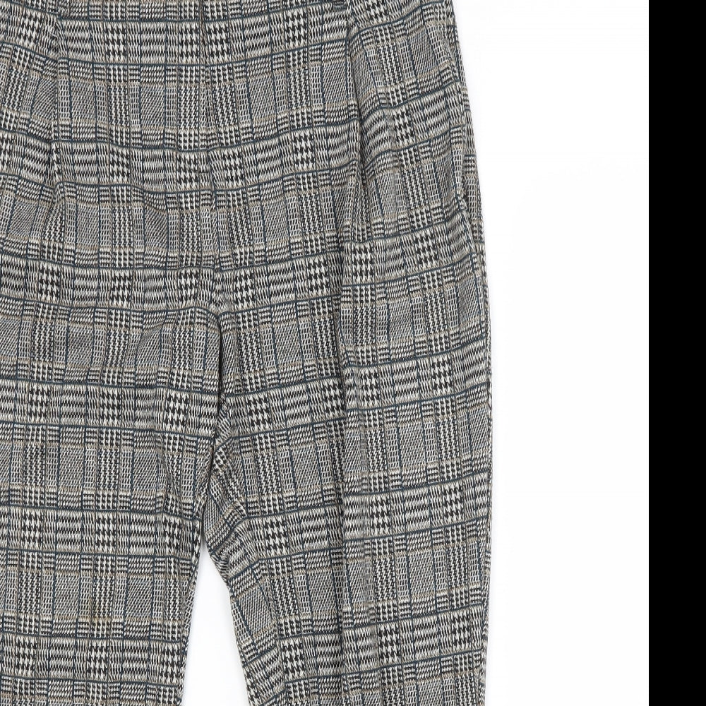 George Womens Grey Check Polyester Trousers  Size 16 L25 in Regular