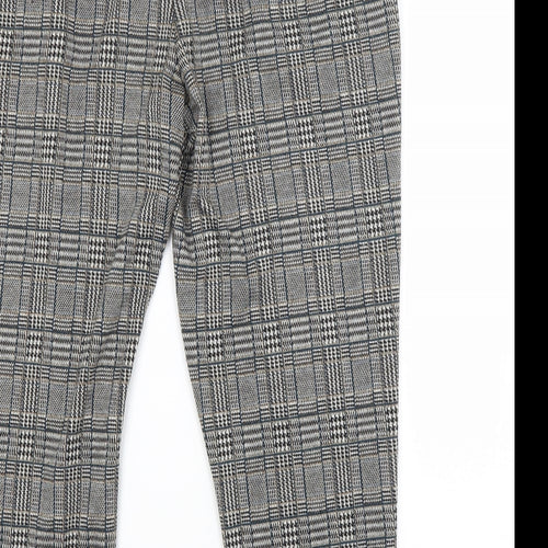 George Womens Grey Check Polyester Trousers  Size 16 L25 in Regular