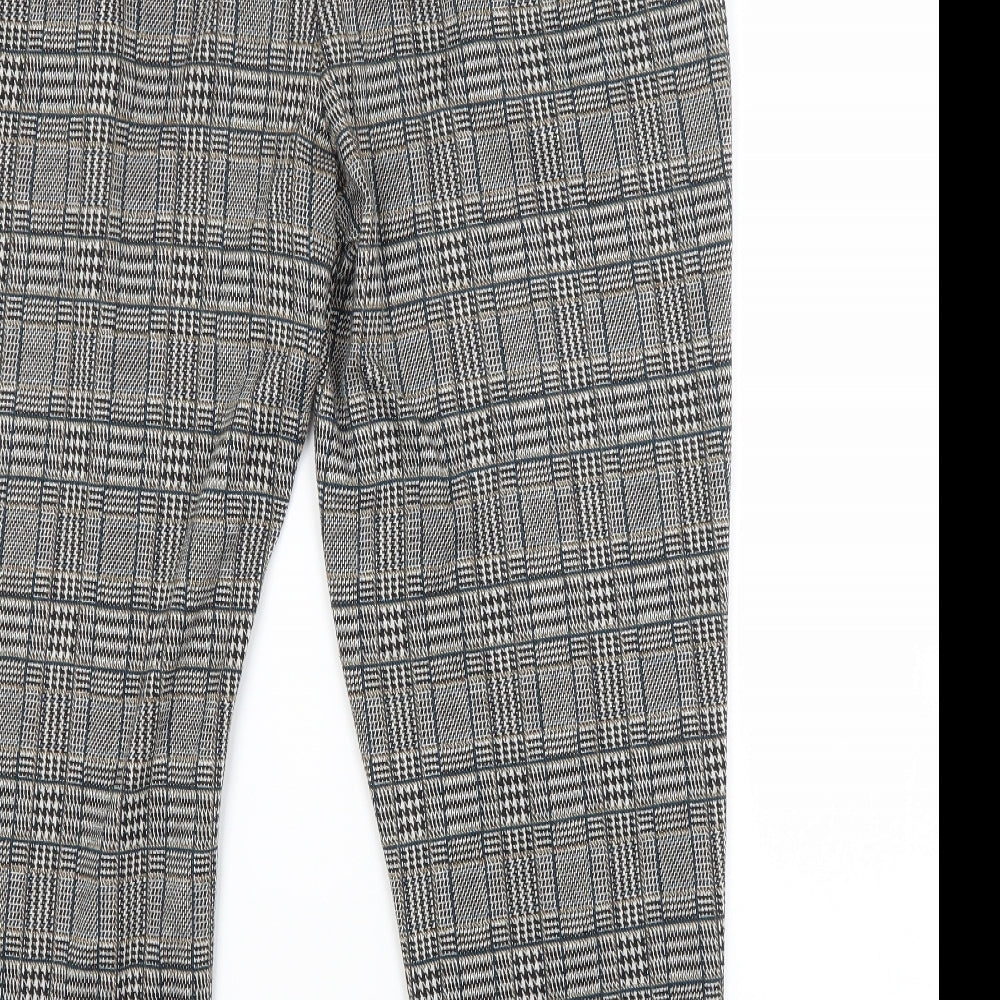 George Womens Grey Check Polyester Trousers  Size 16 L25 in Regular