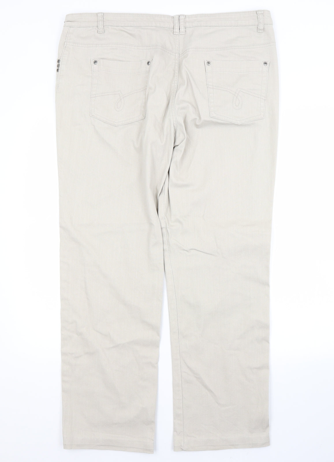 Papaya Womens Beige  Cotton Straight Jeans Size 16 L29 in Regular