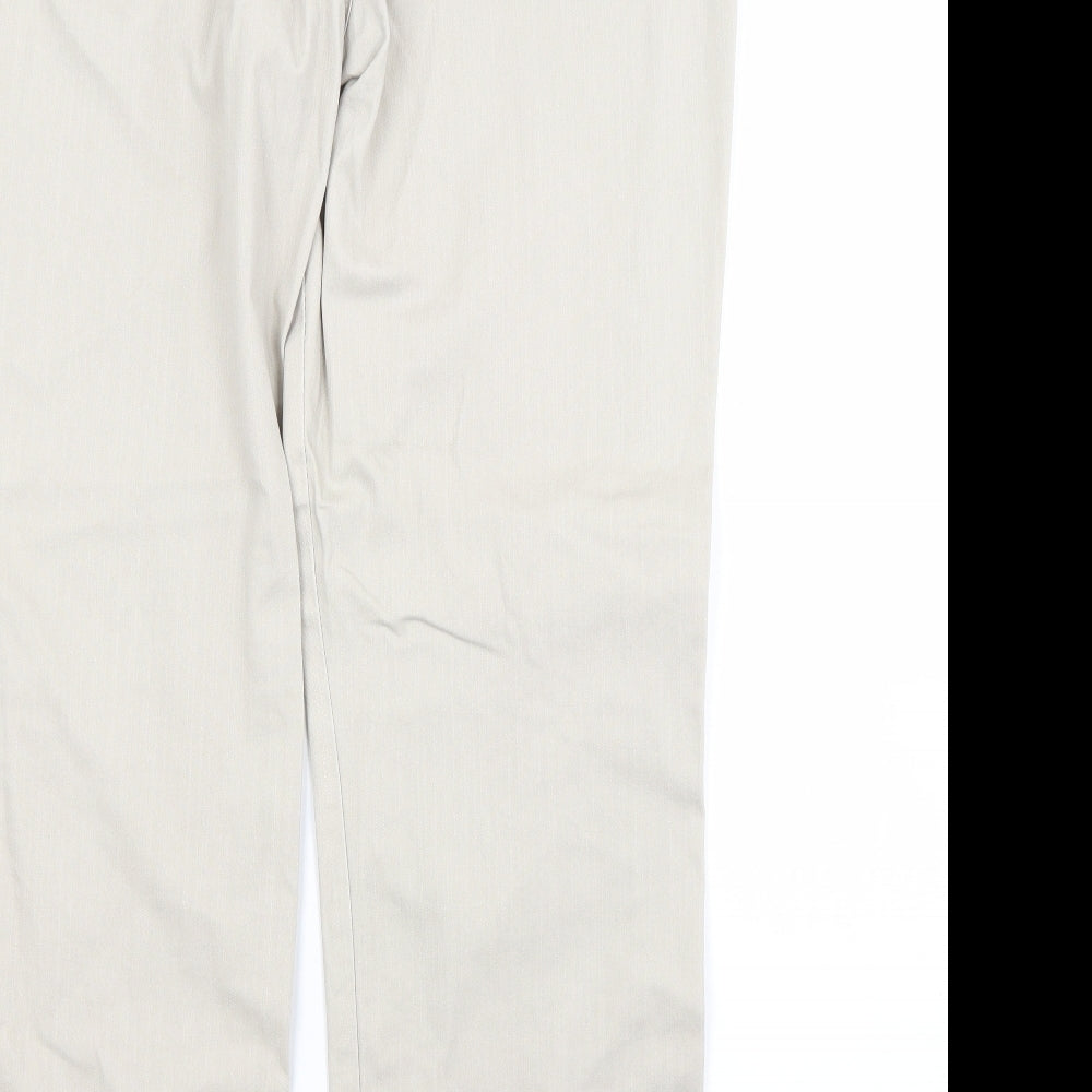 Papaya Womens Beige  Cotton Straight Jeans Size 16 L29 in Regular