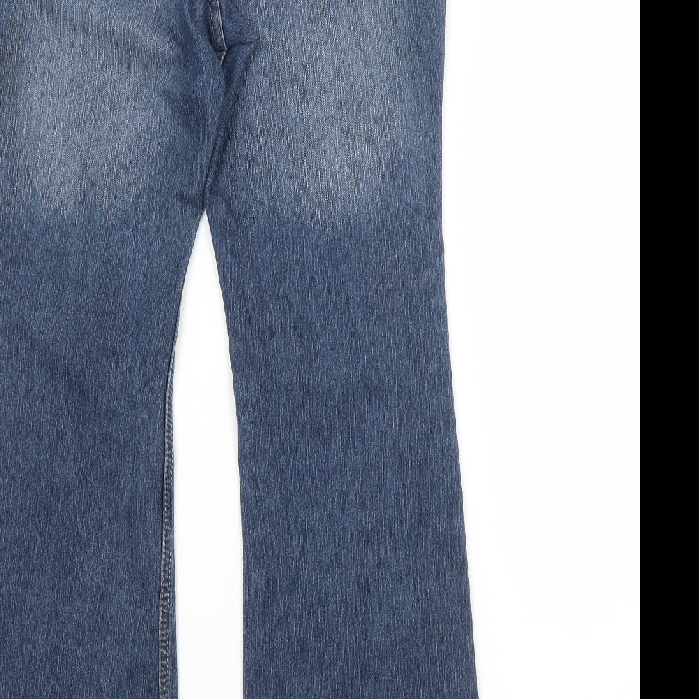 George Womens Blue  Cotton Bootcut Jeans Size 14 L31 in Regular