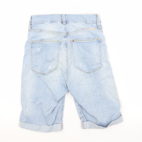 Preworn Womens Blue  Cotton Cut-Off Shorts Size 6 L9 in Regular