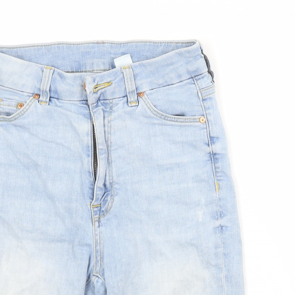Preworn Womens Blue  Cotton Cut-Off Shorts Size 6 L9 in Regular
