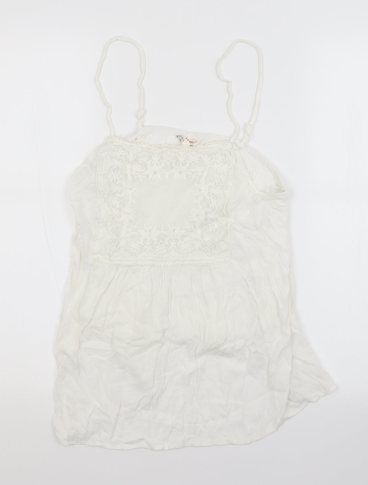 FALMER Womens White  Viscose Basic Tank Size 12 Square Neck