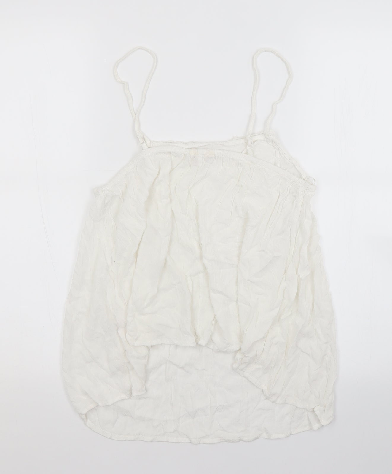 FALMER Womens White  Viscose Basic Tank Size 12 Square Neck
