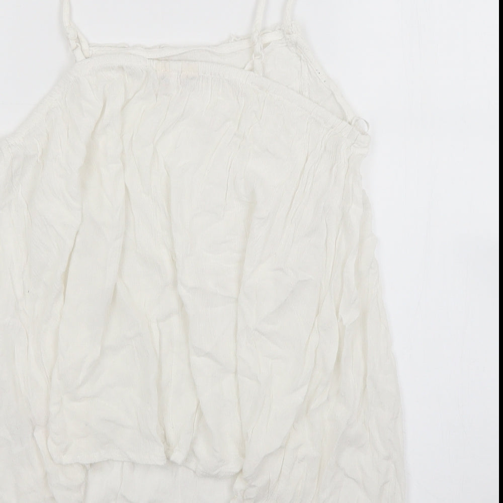 FALMER Womens White  Viscose Basic Tank Size 12 Square Neck