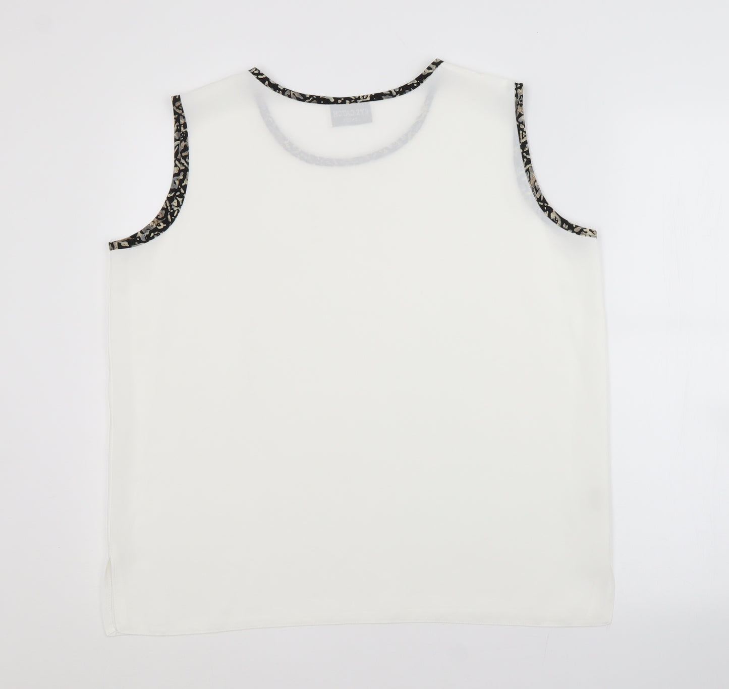 EYE CATCH Womens White  Polyester Basic Blouse Size 16 Scoop Neck