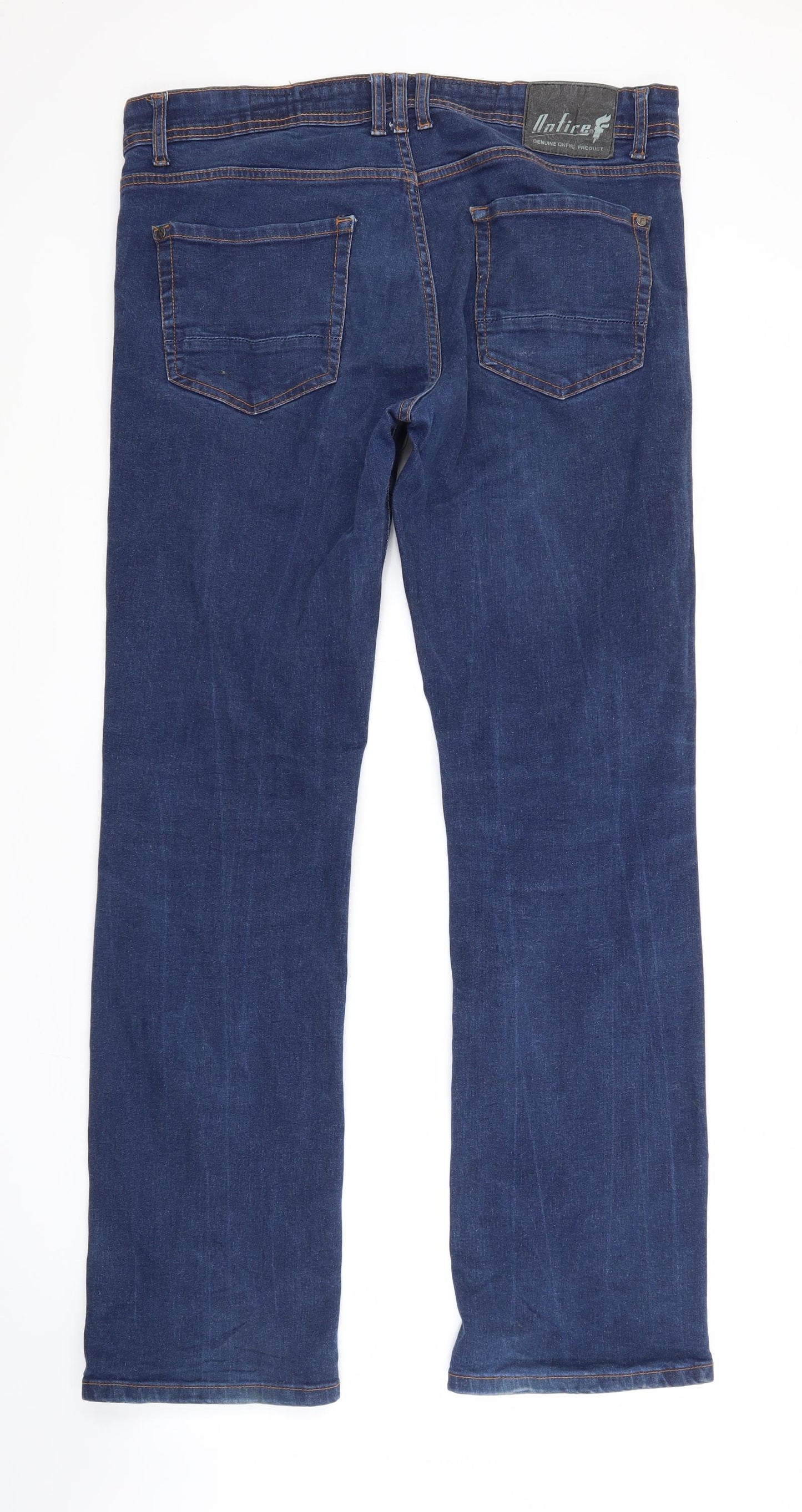 Preworn Mens Blue  Cotton Straight Jeans Size 34 in L33 in Regular