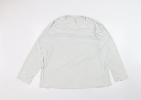 Front view of Primark women’s white round neck polyester jumper, size XL