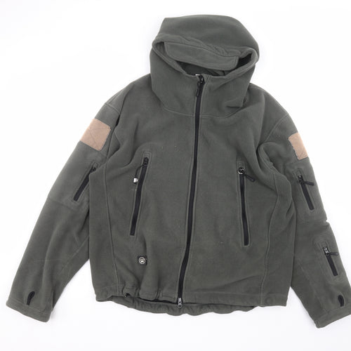 Preworn Mens Green  Polyester Full Zip Hoodie Size XL
