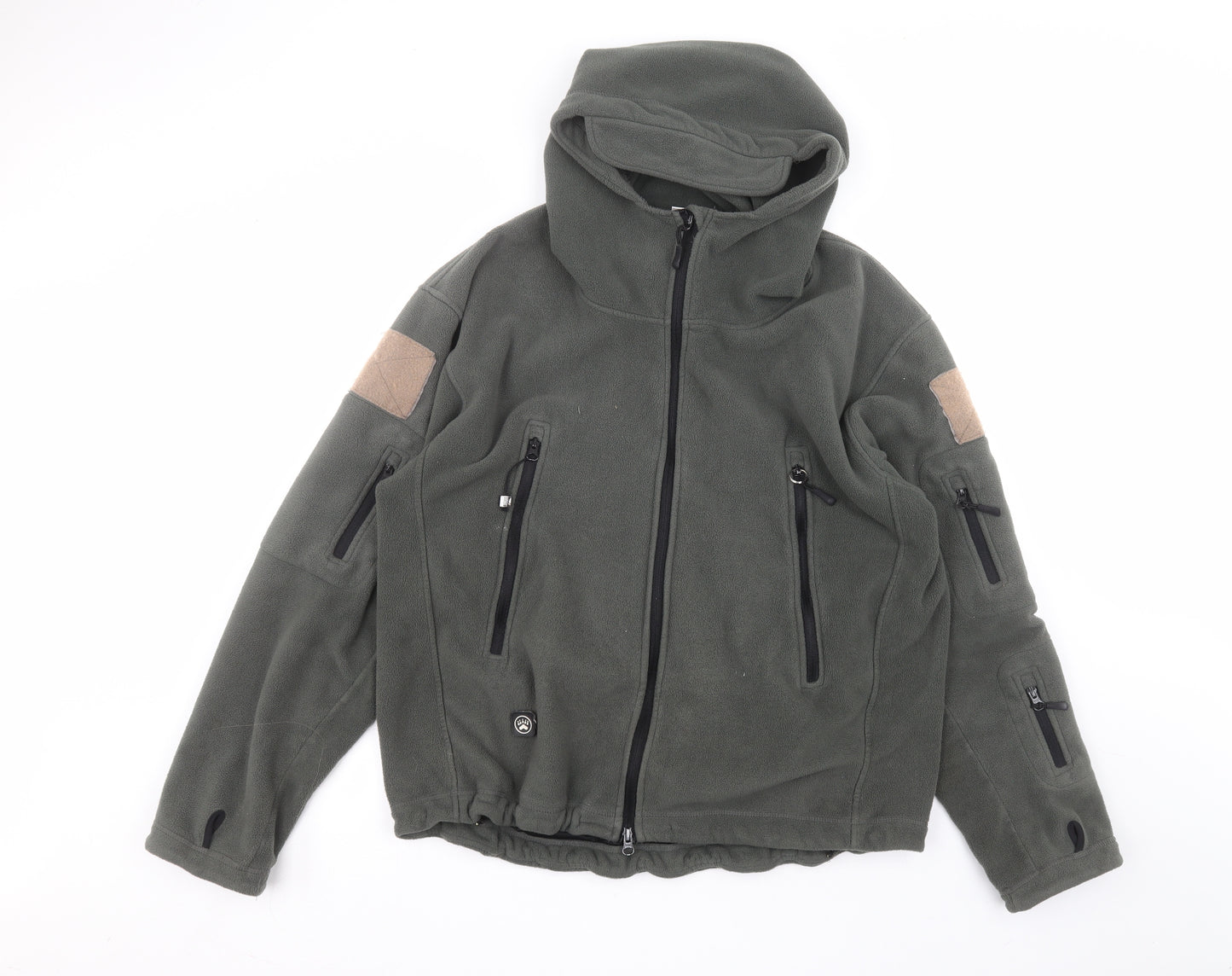 Preworn Mens Green  Polyester Full Zip Hoodie Size XL