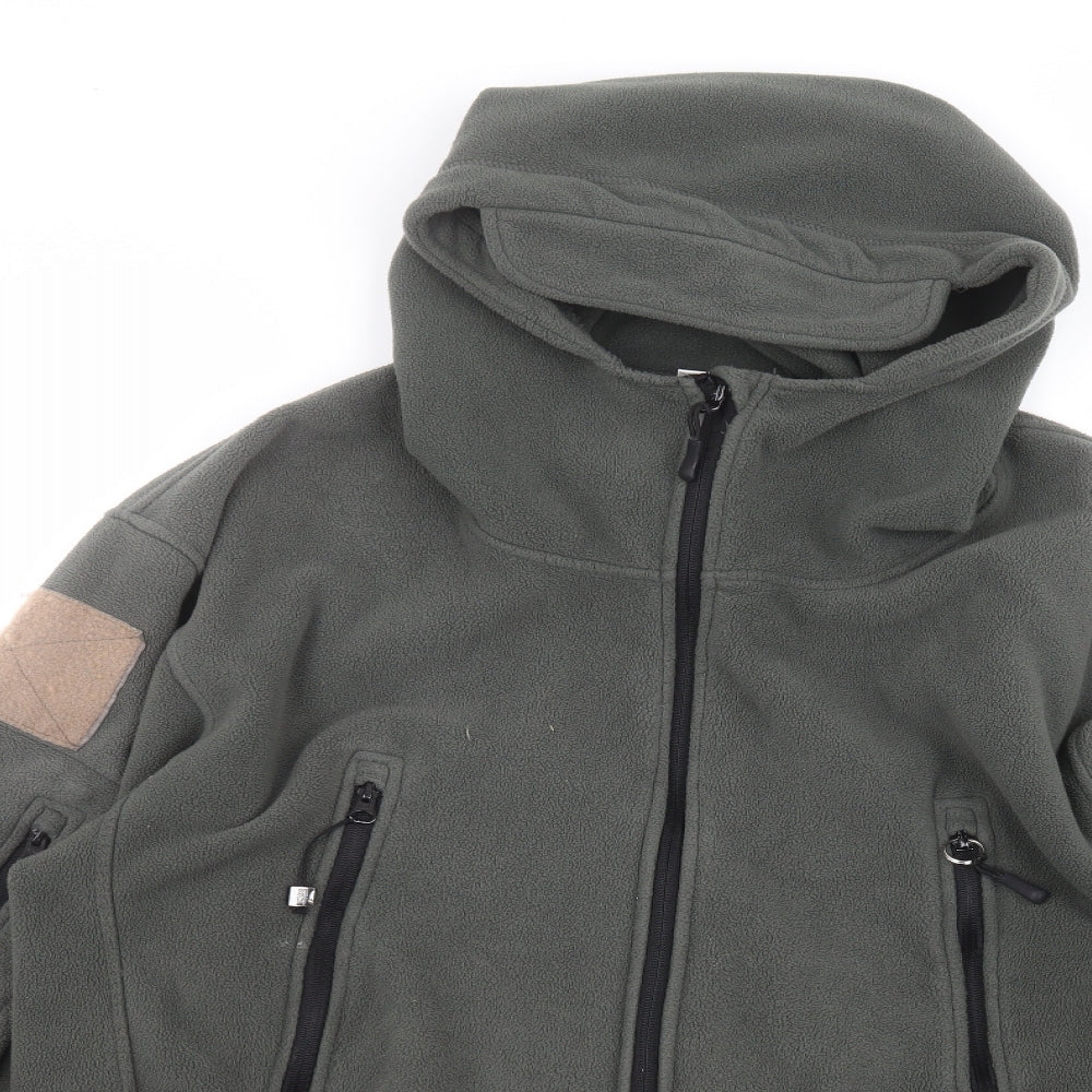 Preworn Mens Green  Polyester Full Zip Hoodie Size XL