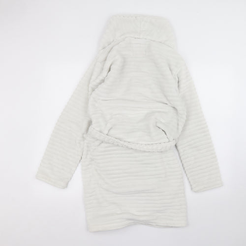Nutmeg Womens White Solid Polyester Babydoll Robe Size 8