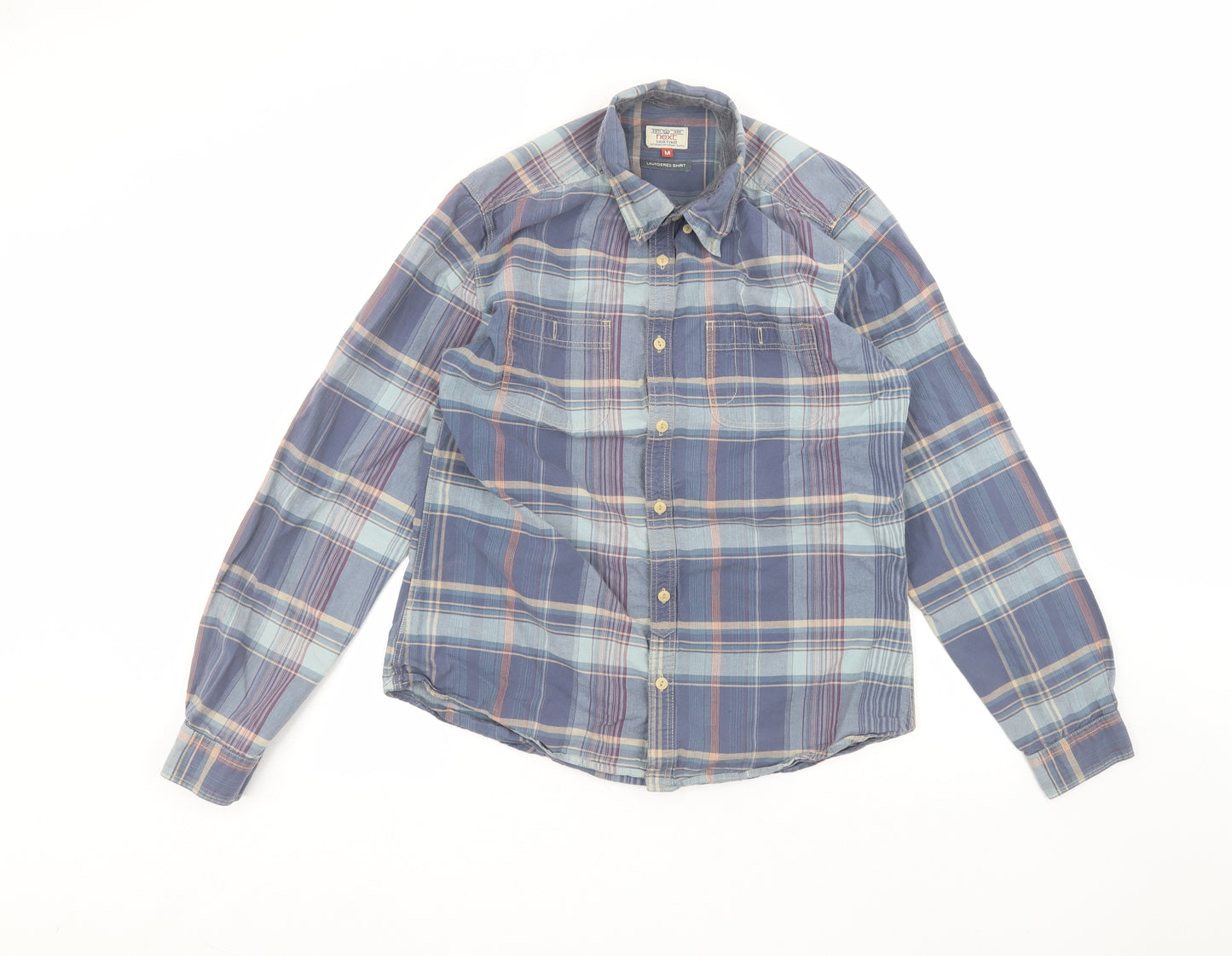 NEXT Mens Blue  Cotton  Dress Shirt Size M Collared