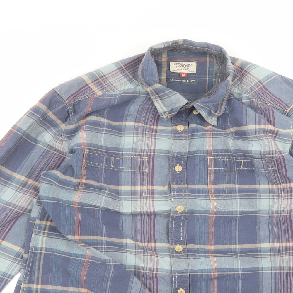NEXT Mens Blue  Cotton  Dress Shirt Size M Collared