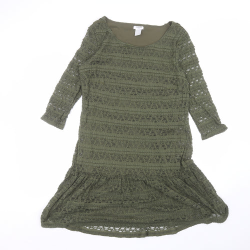 Le Redoute Womens Green  Polyamide A-Line  Size 14 Roll Neck