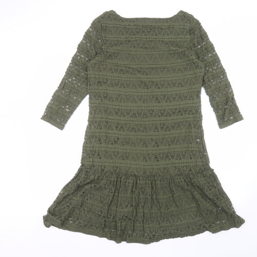 Le Redoute Womens Green  Polyamide A-Line  Size 14 Roll Neck