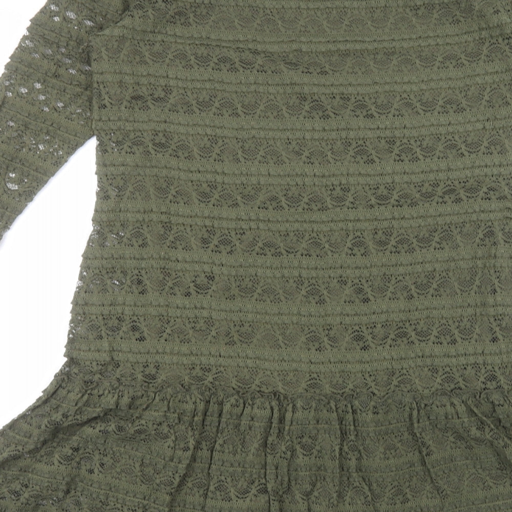 Le Redoute Womens Green  Polyamide A-Line  Size 14 Roll Neck
