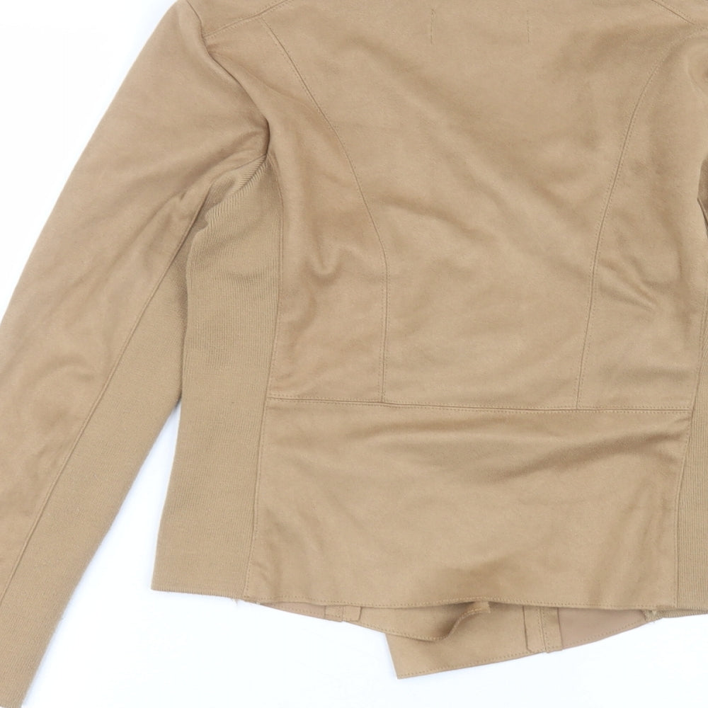 Peacocks Womens Brown V-Neck  Polyester Cardigan Jumper Size 10