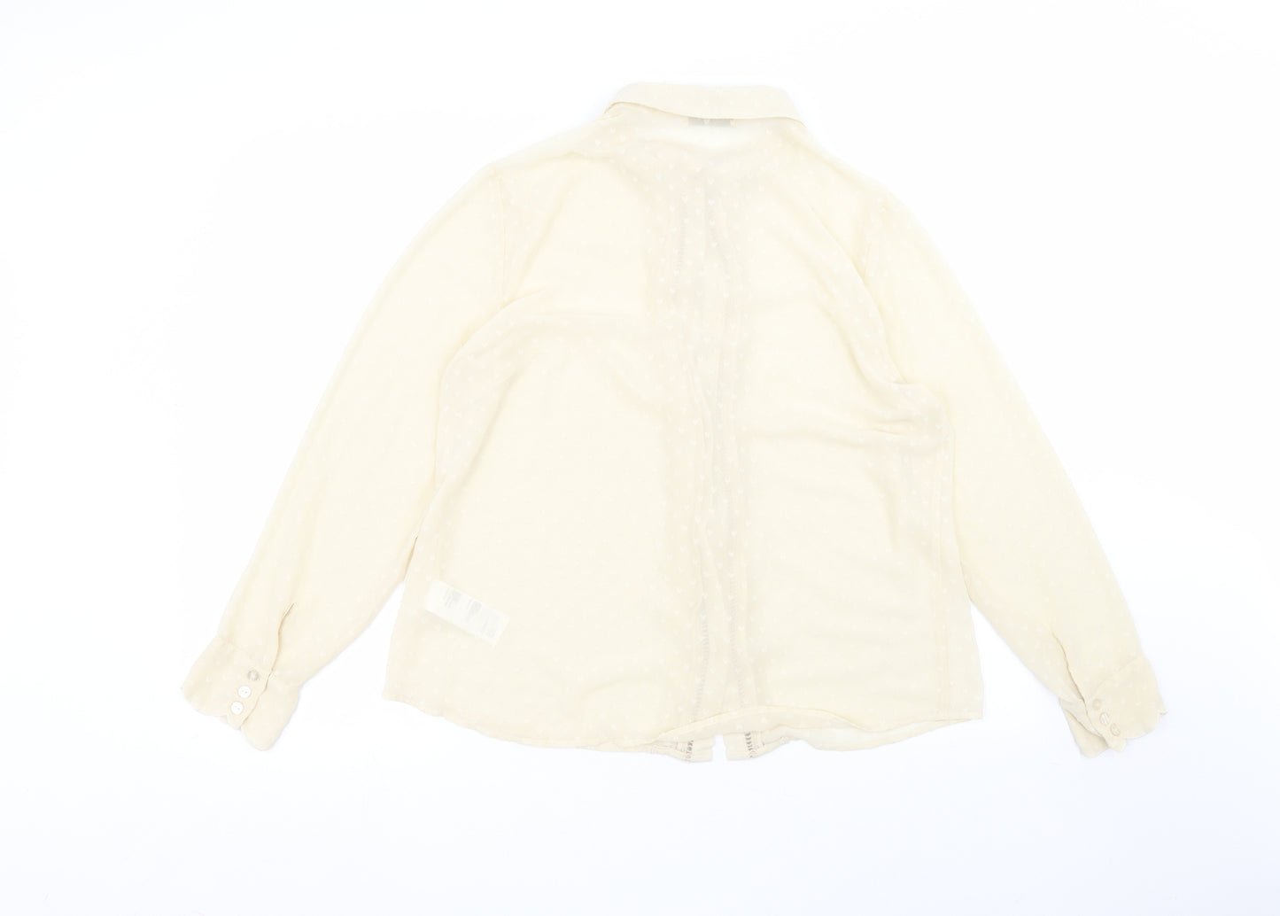 Oasis Womens Beige  Polyester Basic Button-Up Size 16 Collared