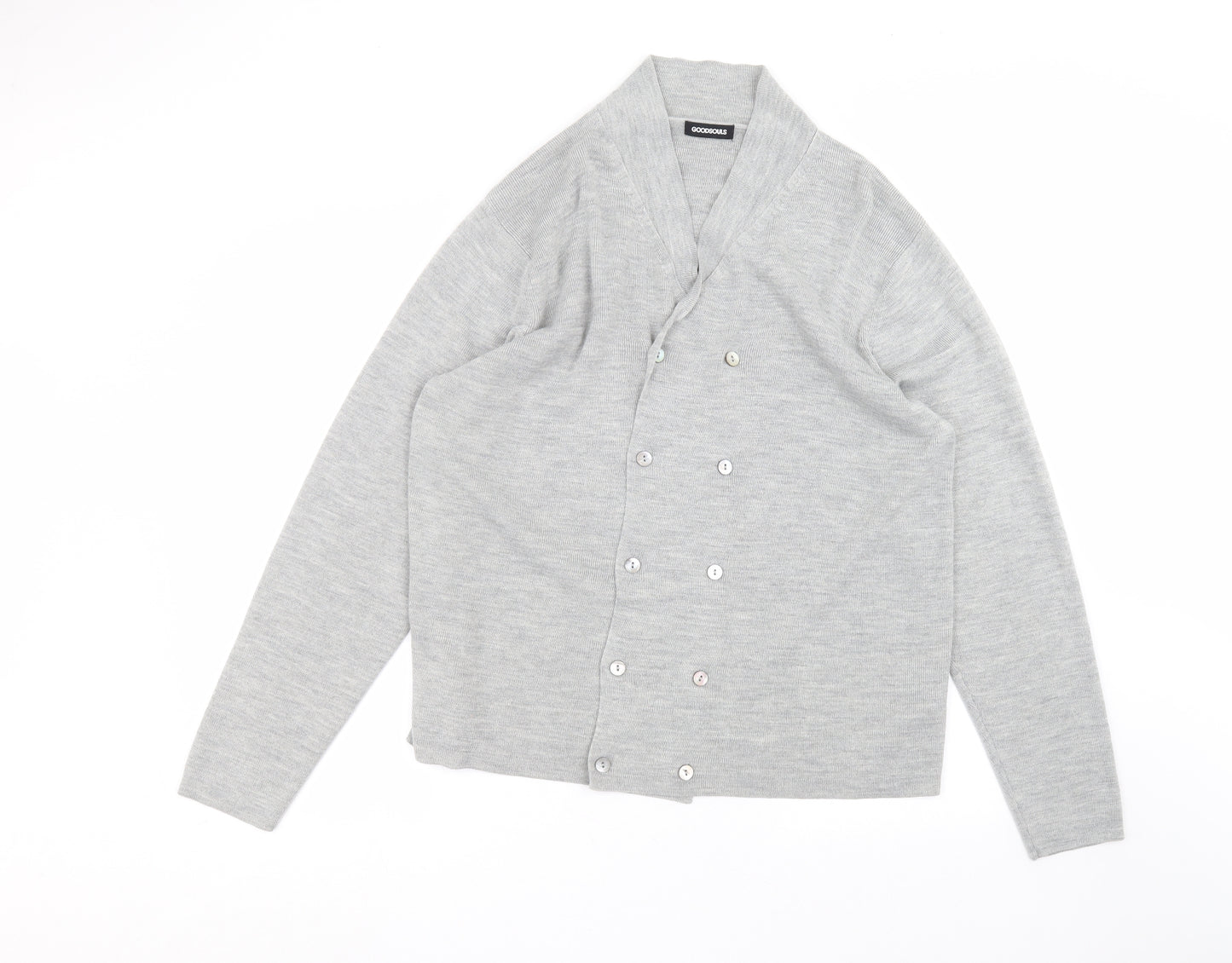 Goodsouls Womens Grey Round Neck  Acrylic Cardigan Jumper Size XL