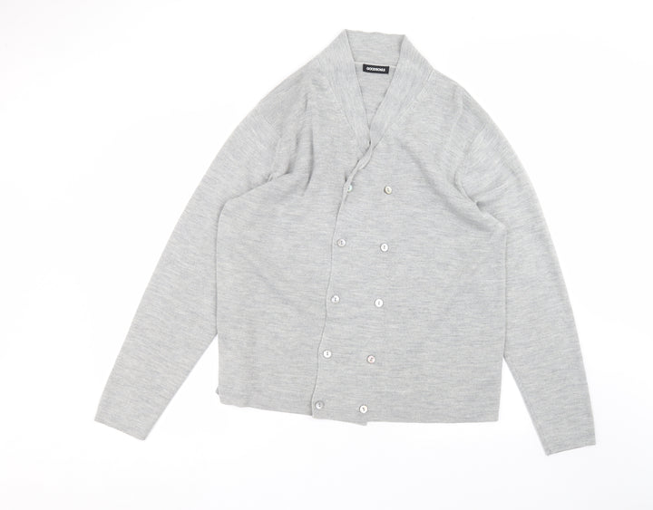 Goodsouls Womens Grey Round Neck  Acrylic Cardigan Jumper Size XL