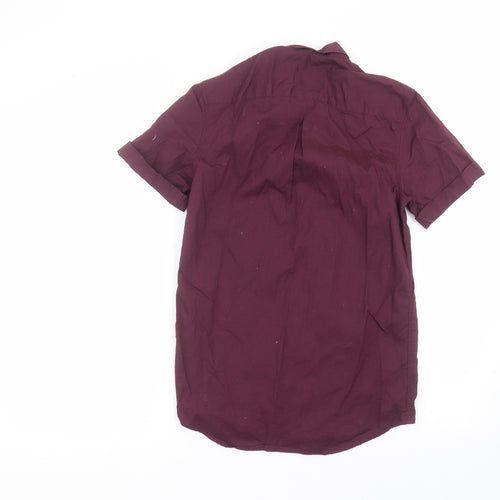 River Island Mens Red  Cotton  Dress Shirt Size XS Collared