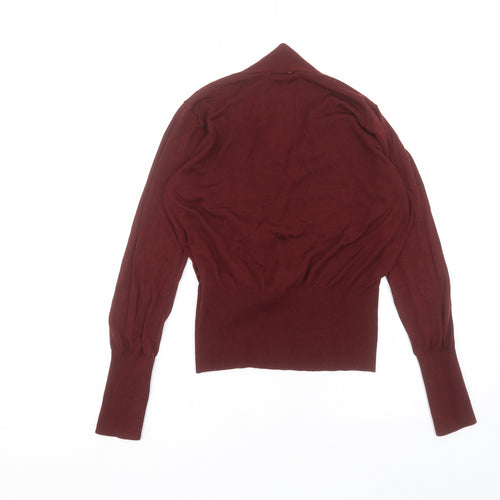 H&M Womens Red  Acrylic Basic Blouse Size M V-Neck