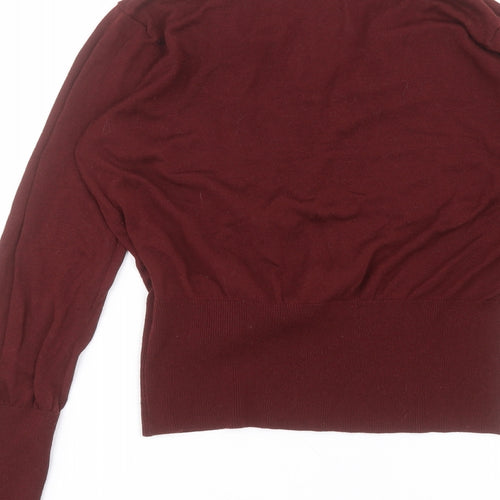 H&M Womens Red  Acrylic Basic Blouse Size M V-Neck