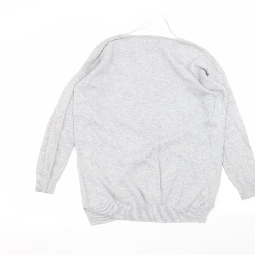 Matalan Womens Grey Round Neck  Acrylic Pullover Jumper Size M