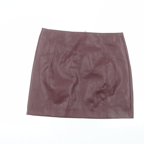 New Look Womens Brown  Polyester Mini Skirt Size 16