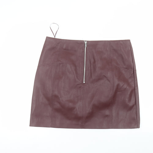 New Look Womens Brown  Polyester Mini Skirt Size 16