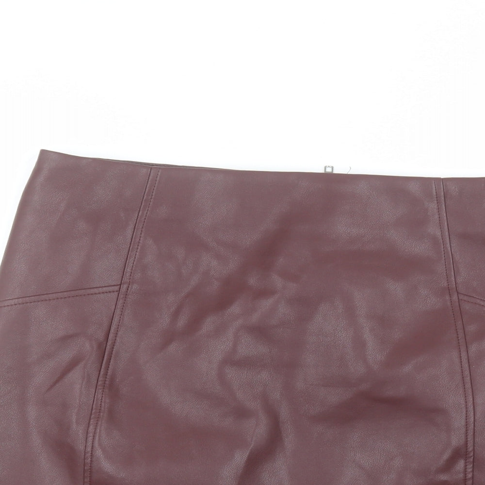 New Look Womens Brown  Polyester Mini Skirt Size 16