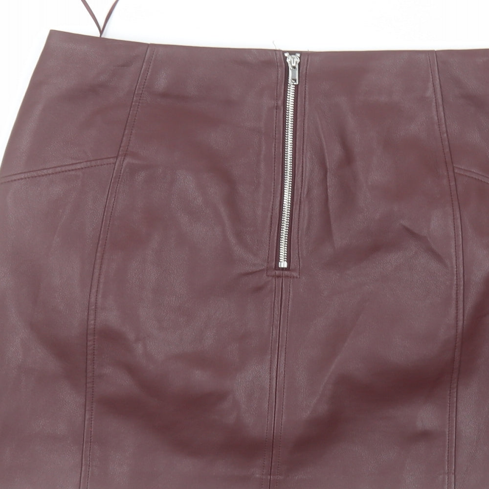 New Look Womens Brown  Polyester Mini Skirt Size 16