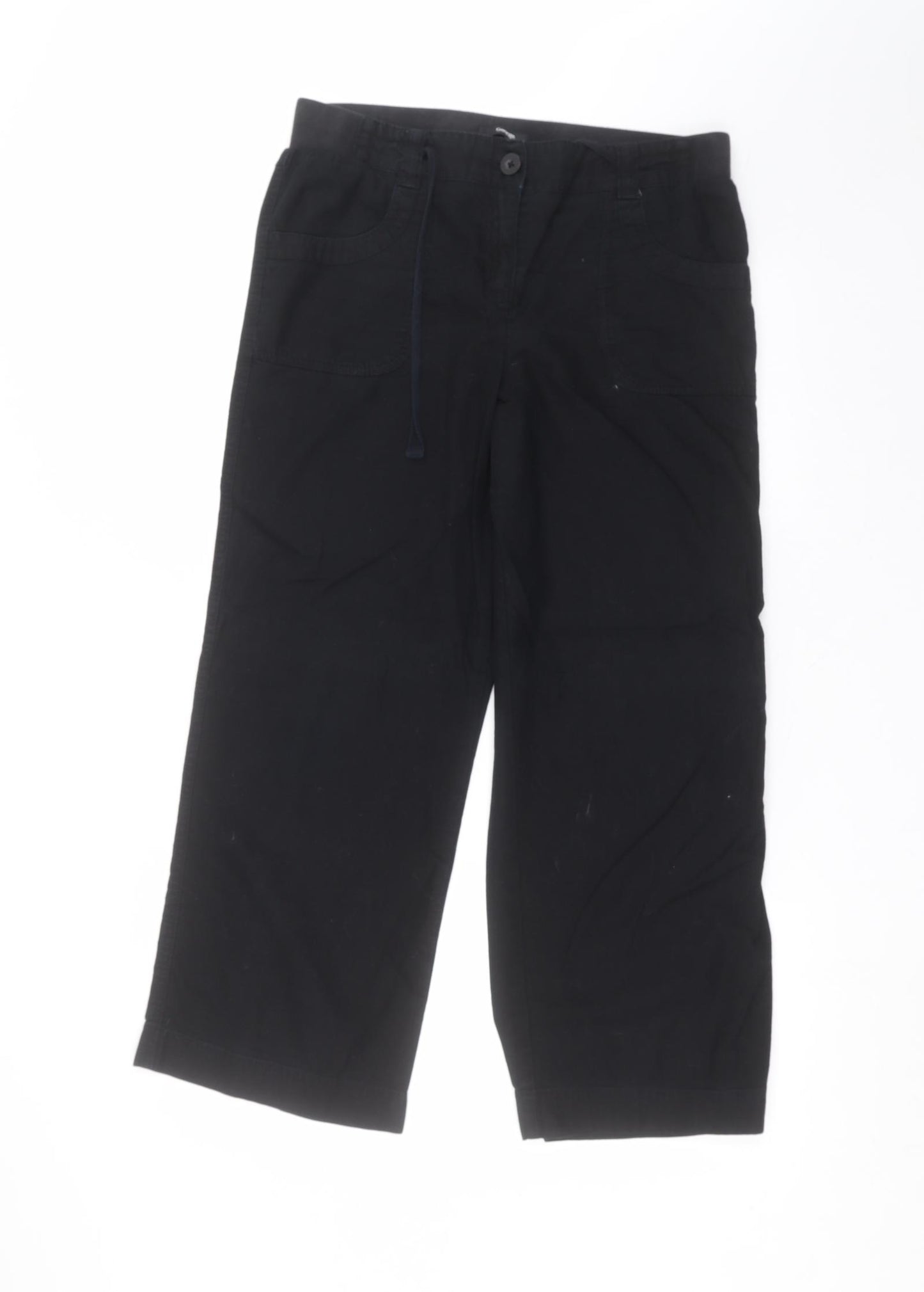 George Womens Black  Linen Trousers  Size 14 L26 in Regular