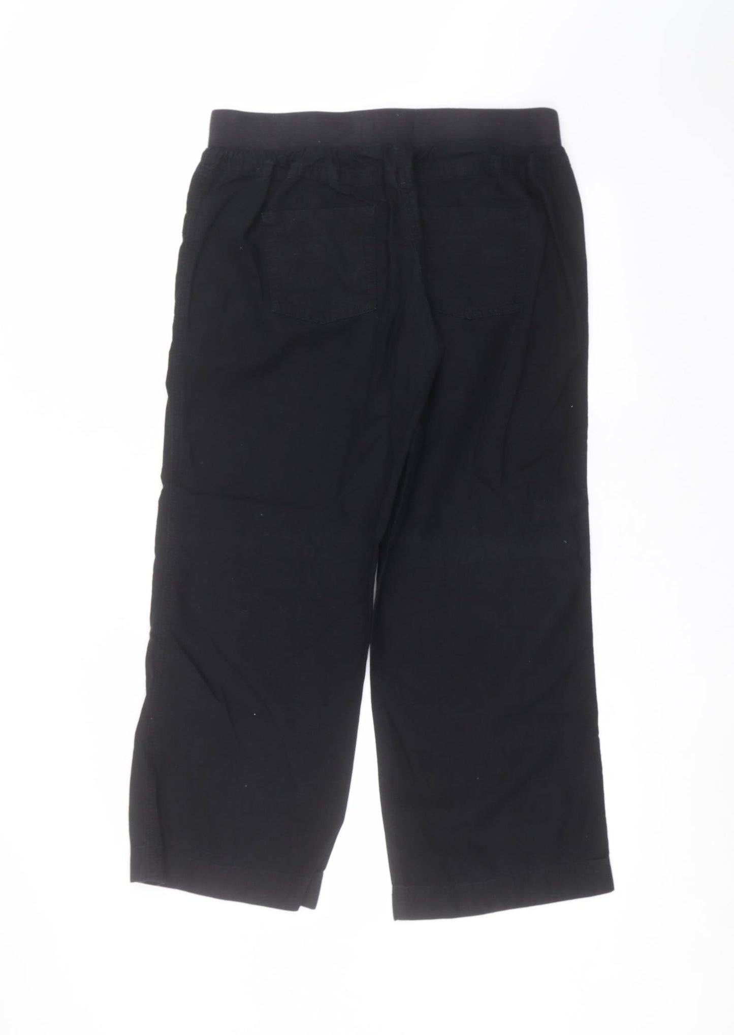 George Womens Black  Linen Trousers  Size 14 L26 in Regular