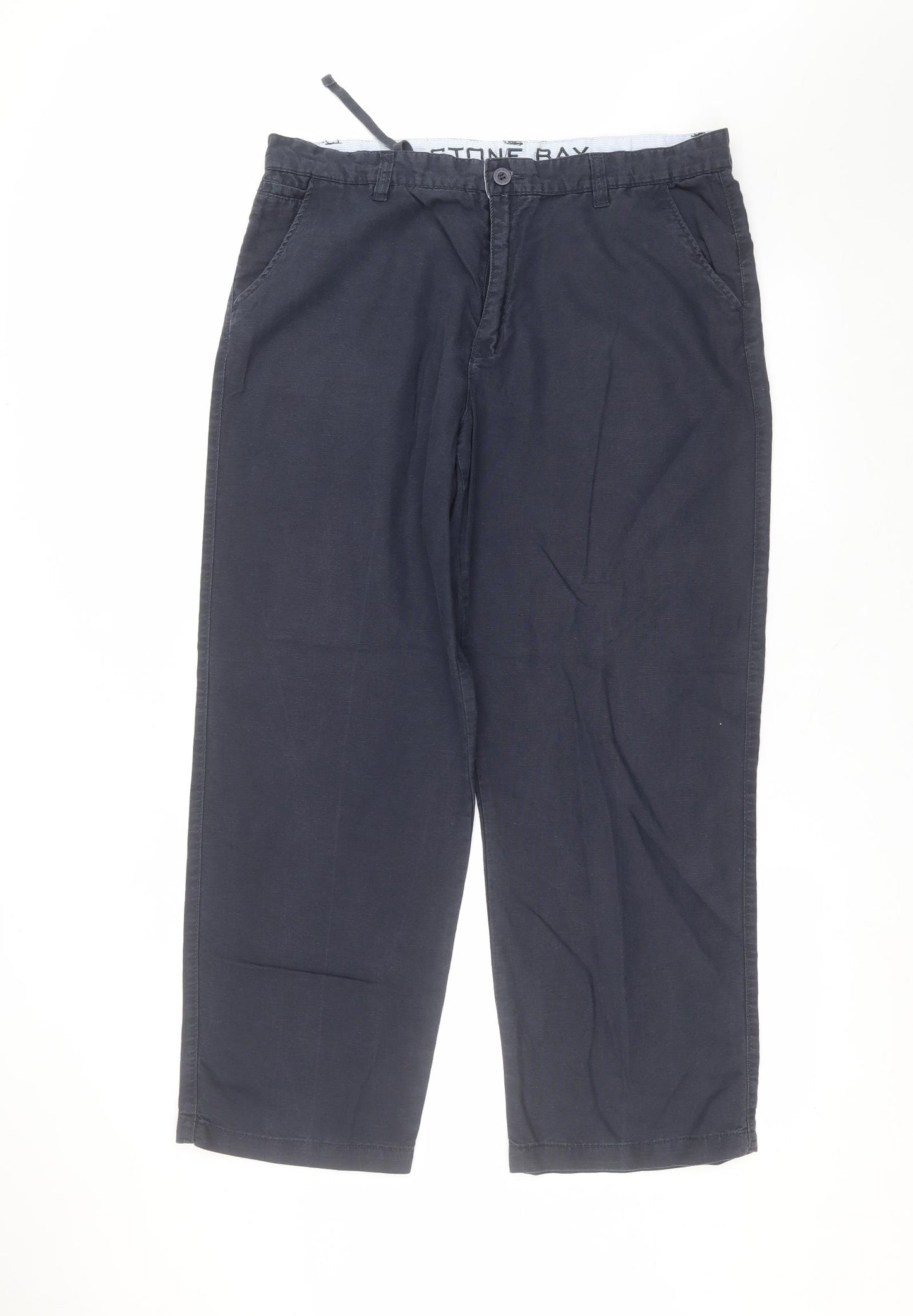 stone bay Mens Blue  Linen Straight Jeans Size 38 in L30 in Regular