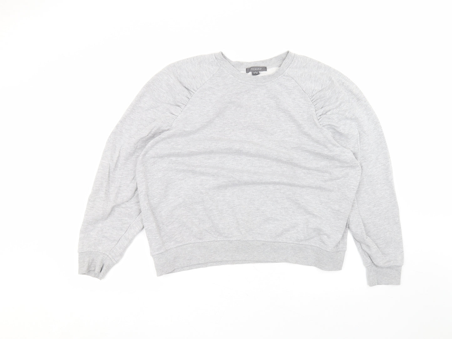 Primark Womens Grey Round Neck  Cotton Pullover Jumper Size L
