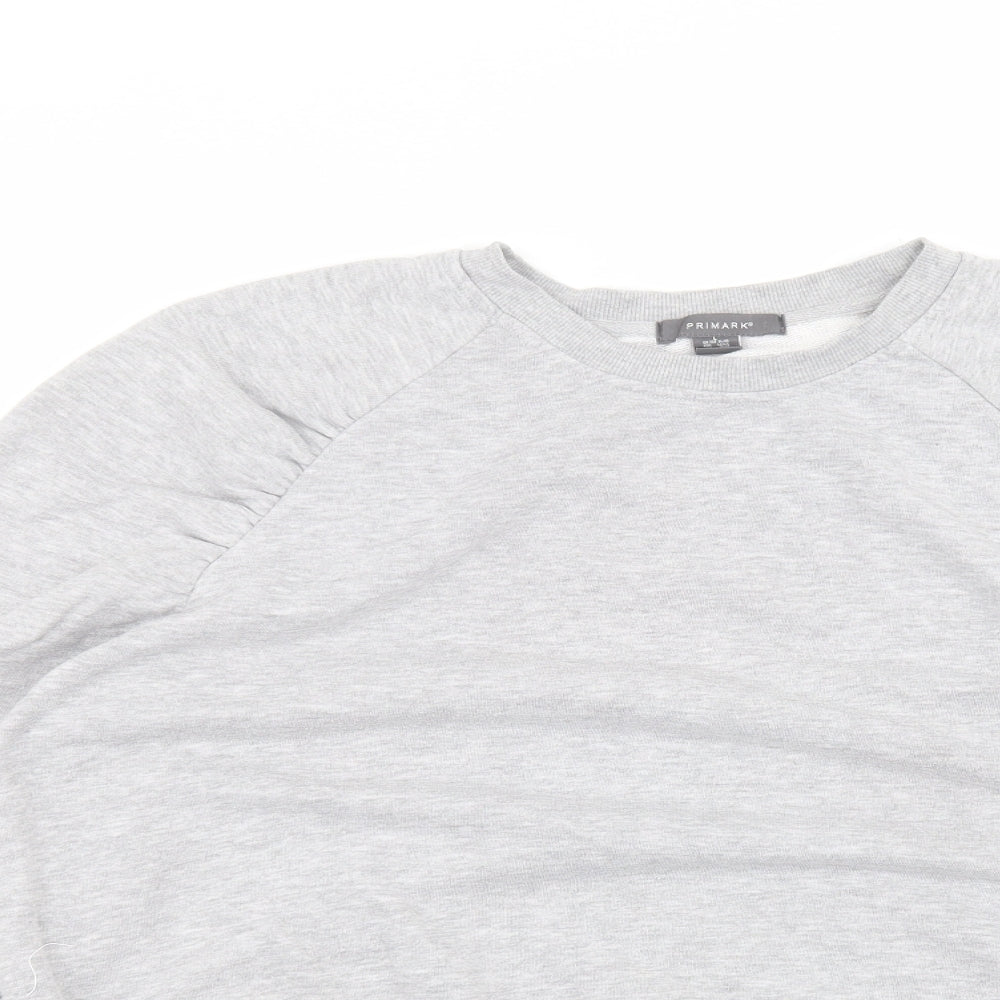 Primark Womens Grey Round Neck  Cotton Pullover Jumper Size L