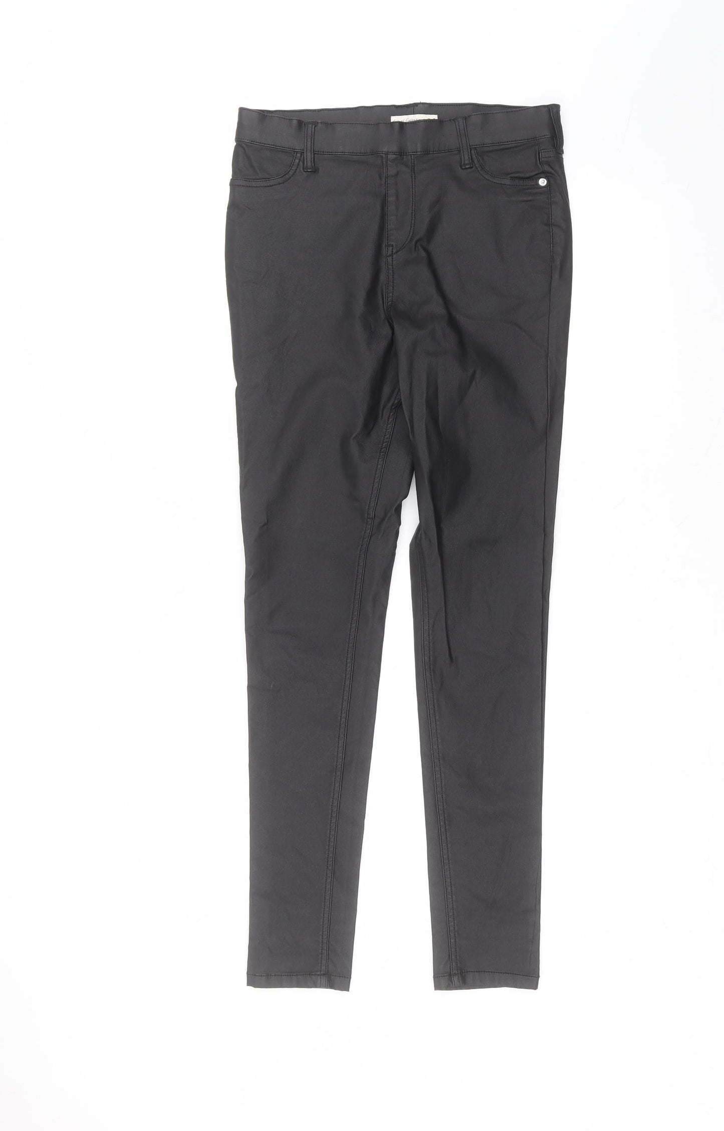 F&F Womens Black  Viscose Trousers  Size 12 L28 in Regular