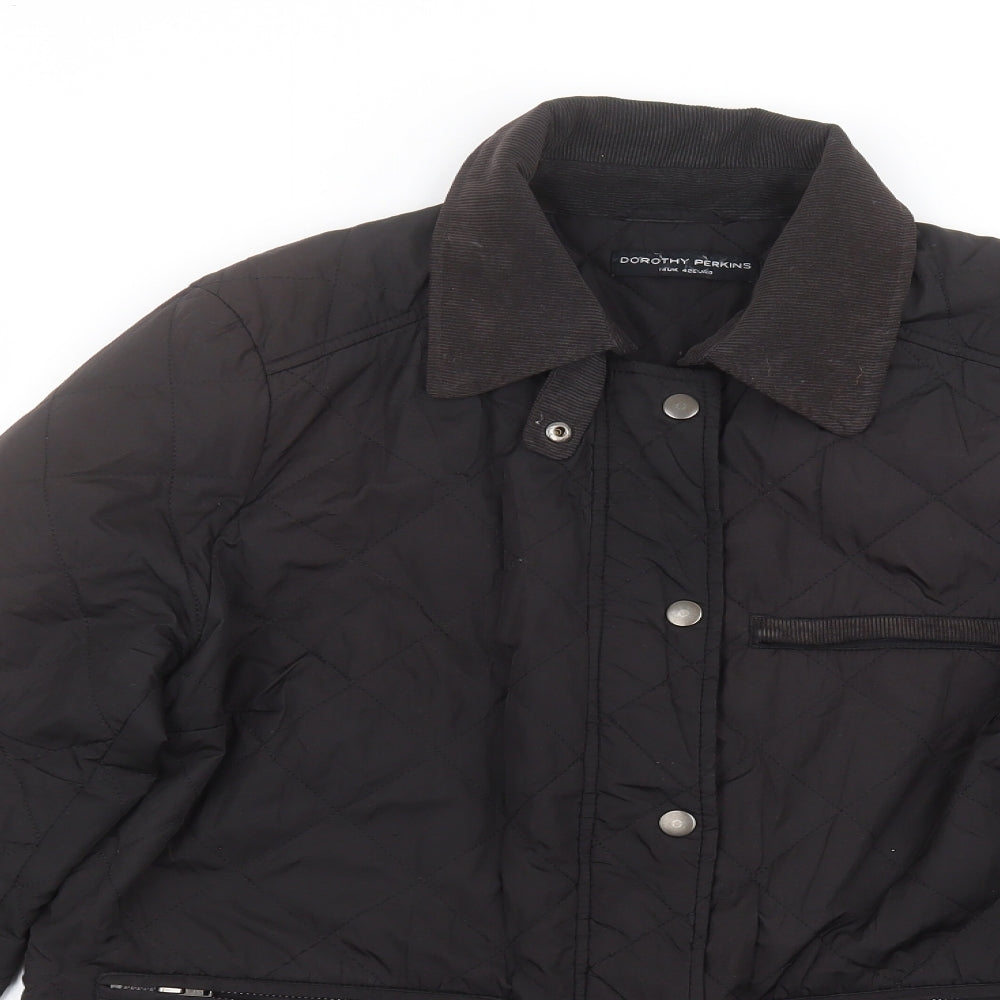 Dorothy Perkins Womens Black   Pea Coat Coat Size 14